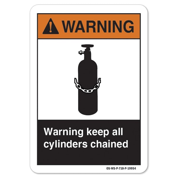 ANSI Warning Sign, Keep All Cylinders, 24in X 18in Decal, 18" W, 24" L, Landscape